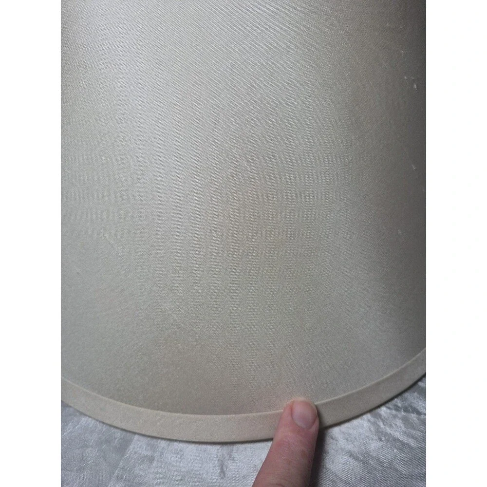 Vintage Restoration Hardware Ivory Silk Drum Roll With Slant Shade 8 1/2